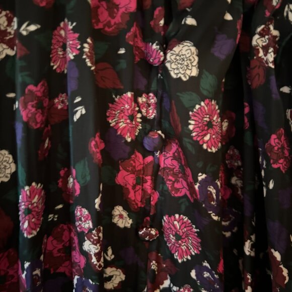 Limited Edition Lane Bryant Midnight Floral Midi Ruffle Dress - Picture 9 of 15